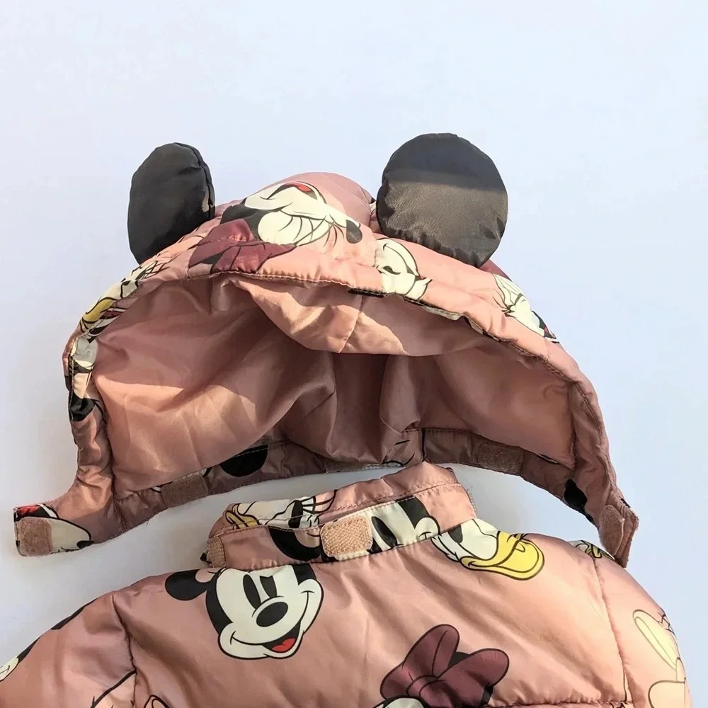 Baby Girls H&M Minnie Mouse Patterned Puffer Jacket